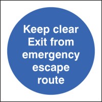 Keep Clear Exit from Emergency Escape Route