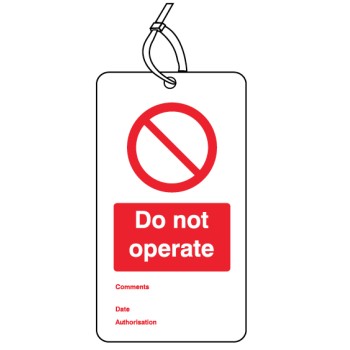 Do Not Operate - Double Sided Safety Tag (Pack of 10)