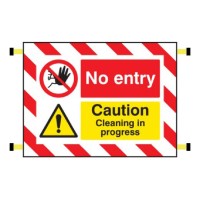 Door Screen Sign - No Entry Caution - Cleaning in Progress