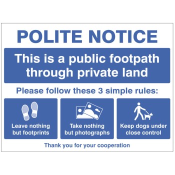 Polite Notice - This is a Public Footpath Through Private Land