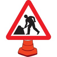 Road Works - Cone Sign