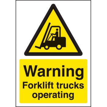 A4 Warning - Forklift Trucks Operating