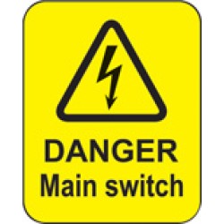 Danger - Main Switch Labels