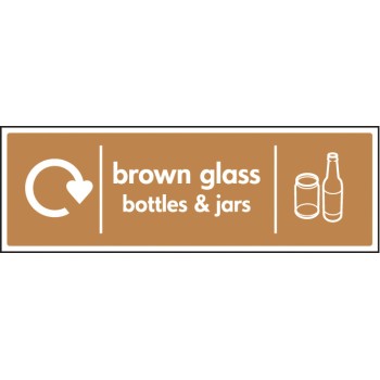 Brown Glass Bottles & Jars - WRAP Recycling Sign